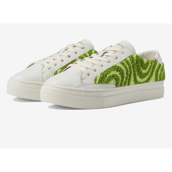 Soludos lbiza Platform Psychedelic Spiral Sneakers Forest Green Sz 8 New In Box - Picture 1 of 12